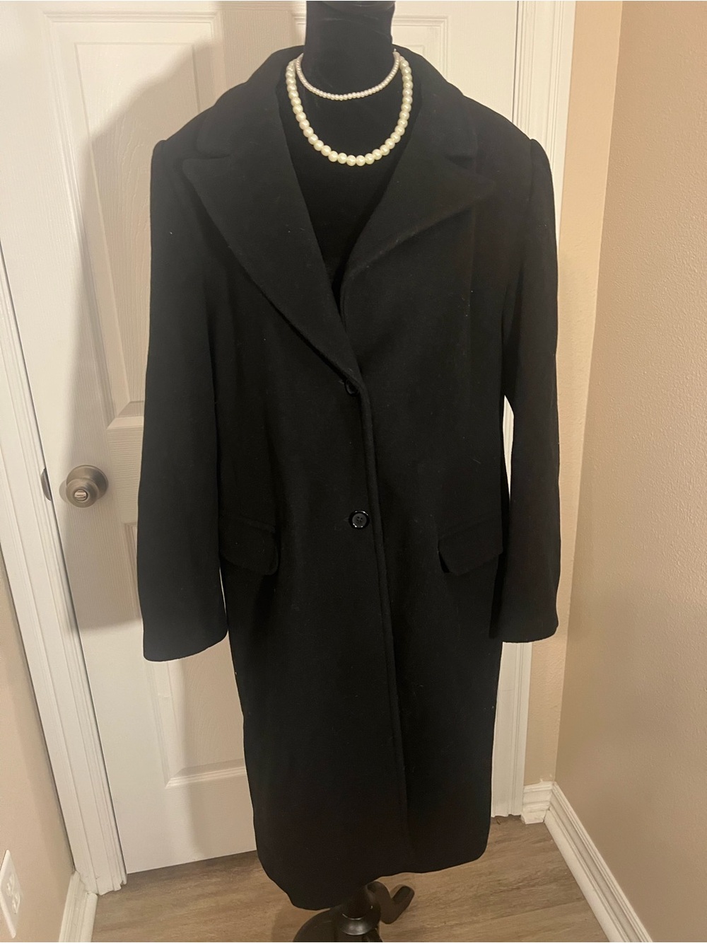 Classic Black Women's Long Trench Coat Overcoat